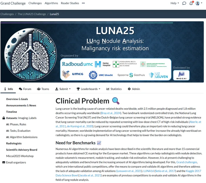 Overview of the LUNA25 challenge